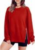 2024 Autumn/Winter Women's Loose Round Neck Zip Hoodie