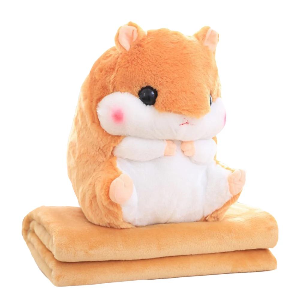 Stuffed Hamster Throw Pillow, Portable Blanket Bolster, Sofa Bed Animal Toy Pillow