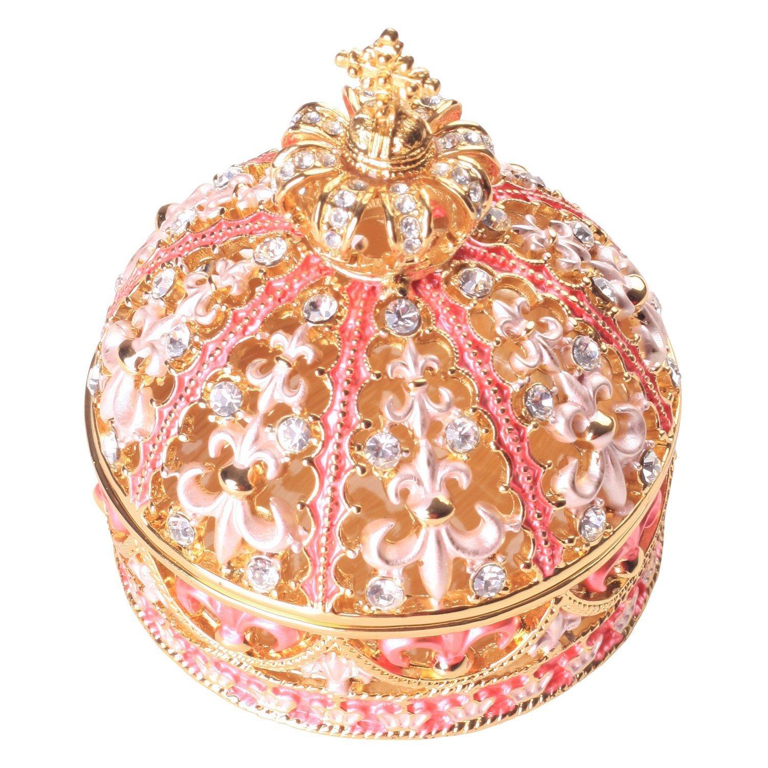 

Piearth, the leading brand of crystal jewelry boxes, Crown (Pink) Jewelry Box [Pierce Direct Shop]