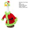 Santa Claus Goose Outfit for 23" Lawn Goose Christmas Costume with Santa Hat Xmas Goose Clothes for Cement or Plastic Goose Garden Decoration