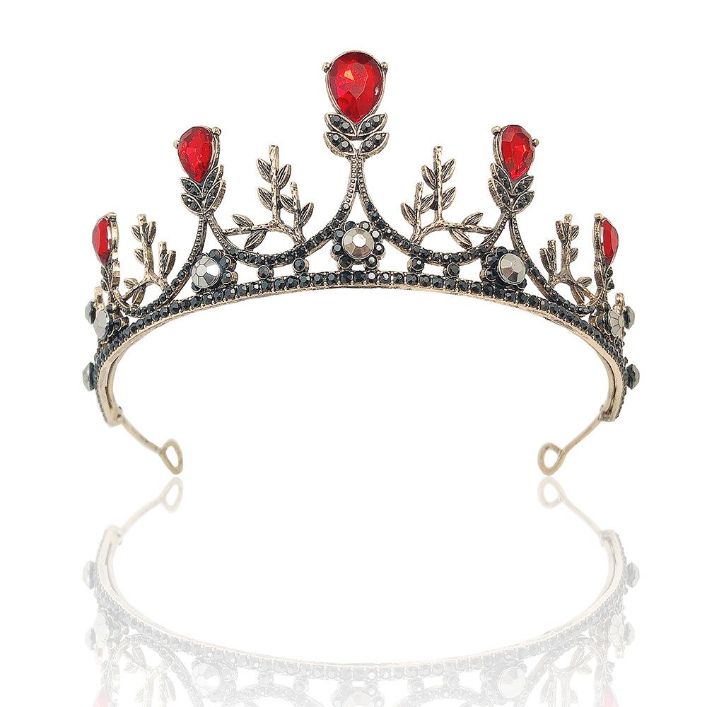 

Барокко Ретро Черная Блестящая Корона Свадебная Тиара Свадебное Платье Свадьба День Рождения Корона