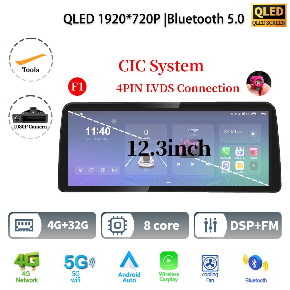 12.3" For BMW 3-5 Series E60 E61 E62 M6 E90 E91 E92 Android 14 Car Radio Multimedia GPS Navigation Stereo CarPlay Touch Screen