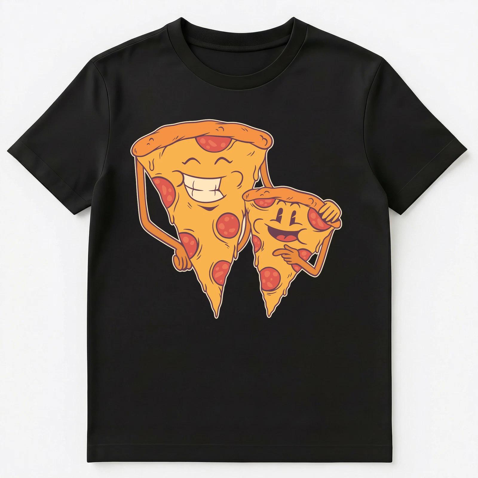 Cute Pizza Friends Graphic Unisex T-Shirt S