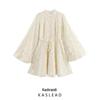 2024 Winter Women's European & American Fashion: Simple Lace Tassel Tie Dress