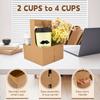 20pcs Kraft Paper Takeout Cup Drink Holders with Foldable Portable Cup Holders for Hot and Cold Coffee for Food Delivery Holders, 2-Cup Handles,