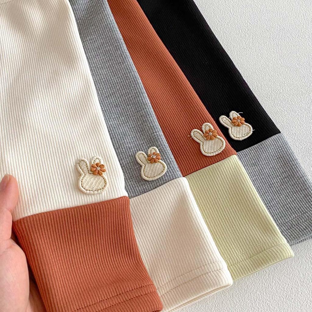 Girls' Cartoon Rabbit Patchwork Leggings - Autumn/Winter Infant Pants