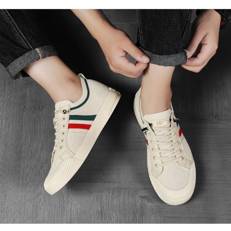 Herren-, Atmungsaktiv, Freizeitschuhe, Leichtgewicht, Gestreiftes Design, Runde Zehenpartie, Bequem, Sport- und Freizeitschuhe