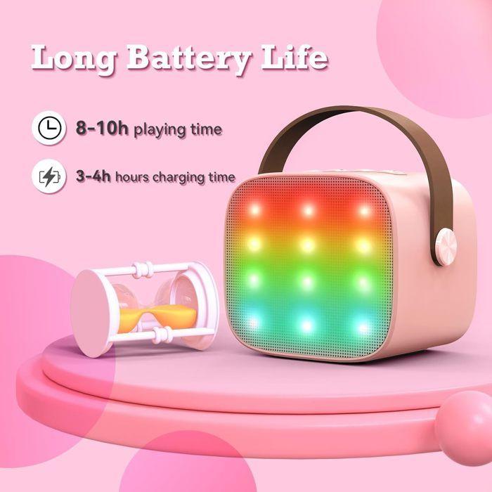Mikro Karaoke Kind Erwachsener mit 2 Drahtlosen Mikrofonen Tragbares Bluetooth LED Karaoke-Lautsprecher Mädchen Weihnachtsgeschenk Kinderspielzeug