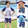 New Boys' Two-Piece High Elastic Quick-Dry Swimsuit Set – Sizes S, M, L