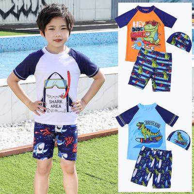Nouveau Ensemble de Maillot de Bain Deux Pièces pour Garçons Haute Élasticité Séchage Rapide – Tailles S, M, L