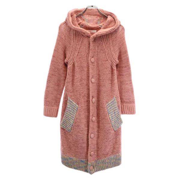 

Ne-net Кардиган длинный вязаный с длинным рукавом 2 Розовый Худи Женский Б/У