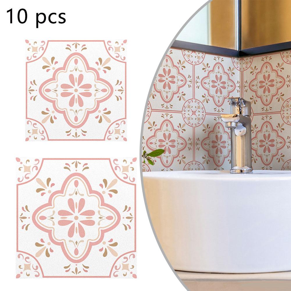 Pink Pattern Stickers Waterproof Tile Stickers DIY Decoration