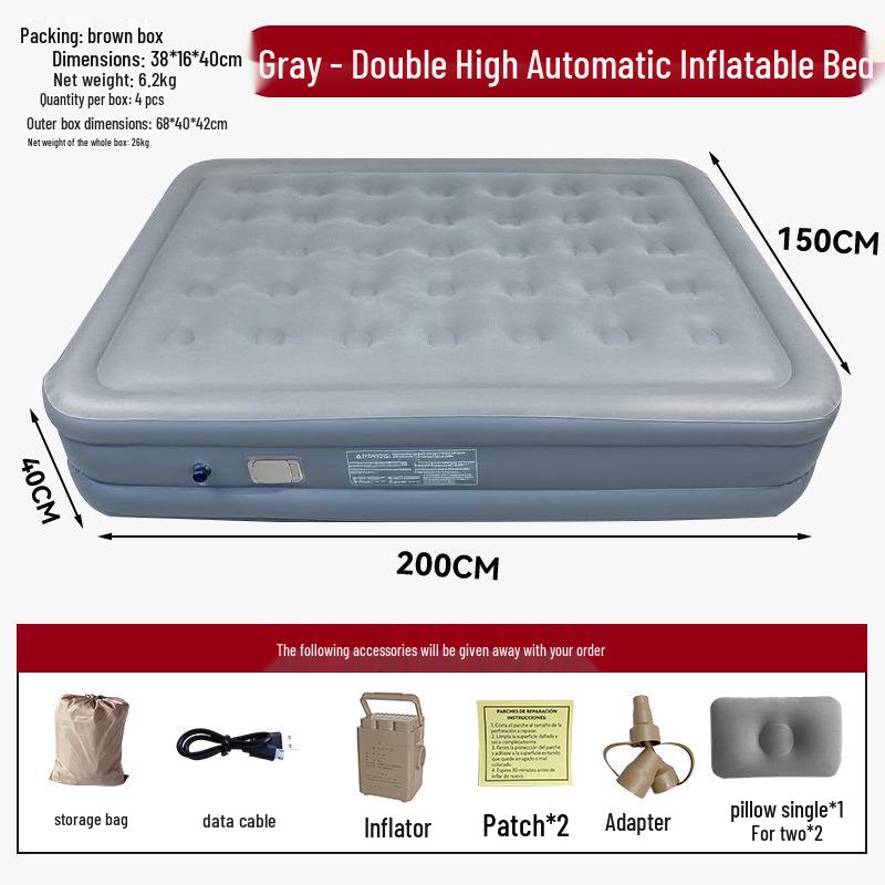 Office Nap High-Grade Flocking Inflatable Bed - Easy Storage, Lightweight, One-Button Setup Sleeping Pad