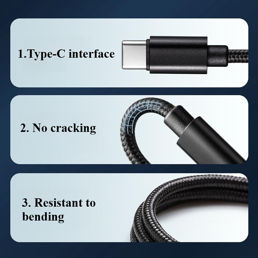 66W 5A Super Fast Charging Cable Nylon Braided USB C To Type C Cord 1m/2m/3m for 15 16 Pro Max Samsung S24 OPPO
