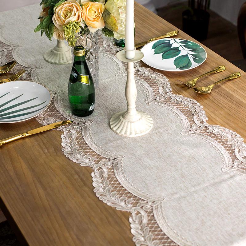 Table Flag Nordic Light Luxury Tea Table Table Flag Lace Dining Table Decoration Cloth Long Strip Table Cloth Shoe Cabinet TV Cabinet Cover Cloth