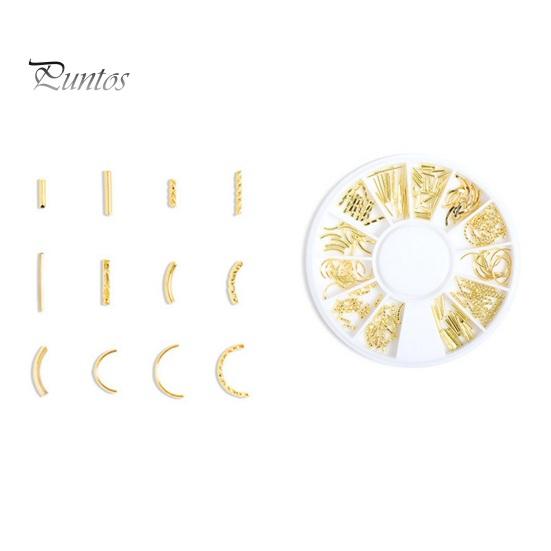 1 Box Nail Art Accessories 3D Metal Rivets Moon Star Shape DIY Manicure Reusable Nail Charm Jewelry Nail Art Manicure Accessories