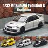 1/32 Mitsubishi Lancer EVO Final Edition Racing Toy Car Model Diecast Metal Miniature Collection Gift for Children Boys