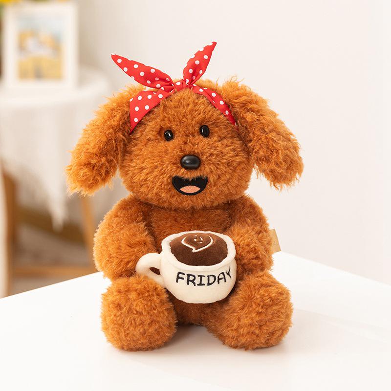 Sait Dudu Puppy Pose Plush Toy - Healing Teddy Dog Doll Gift Pillow for Girls