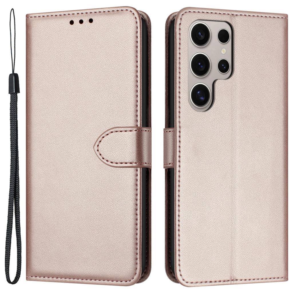 For Samsung Galaxy S24 Ultra Case Stand Leather Wallet Phone Cover with Strap