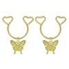 2 Pezzi Anello Finto Capezzolo a Forma di Cuore con Pendente Acciaio Inossidabile Anelli per Capezzoli Senza Perforazione Clip On Anelli per Capezzoli Piercing Finto per il Corpo