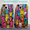 Cartoon Graffiti Phone Case For iPhone17,16,15,14,13,12,11 Plus,Pro Max Soft Transparent Cover