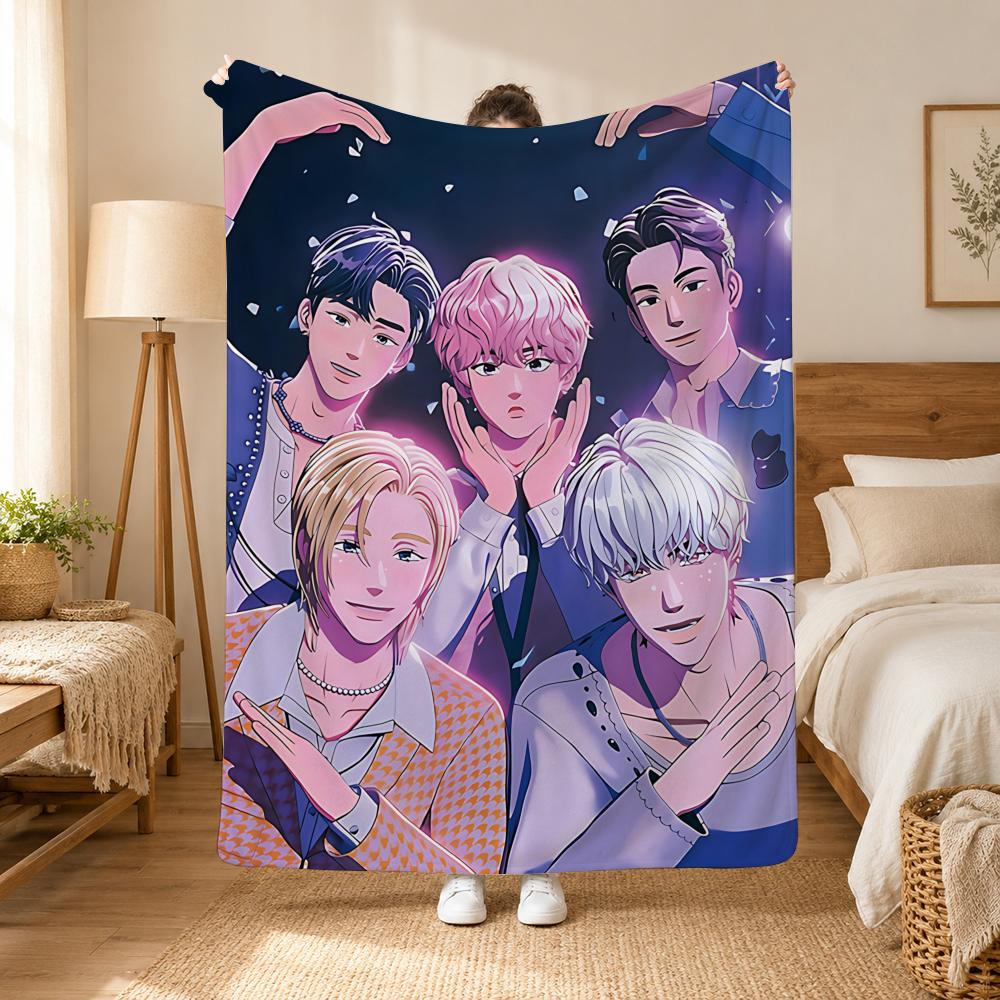 PLAVE K-pop Group Throw 240g flannel blanket, suitable for sofas, beds, offices, exquisite gift blankets
