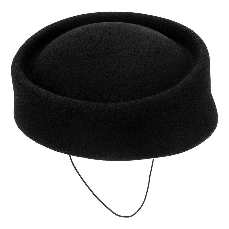 2025 New Ladies 100% Wool Fedoras Hats Concave Top British Vintage Felt Berets Wedding Fascinator Hat Cocktail Party Pillbox Cap