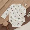 Nordic Style Summer Baby Cotton Romper Set – Ultra-Thin Long Sleeve Onesie with Boneless Hip Wrap