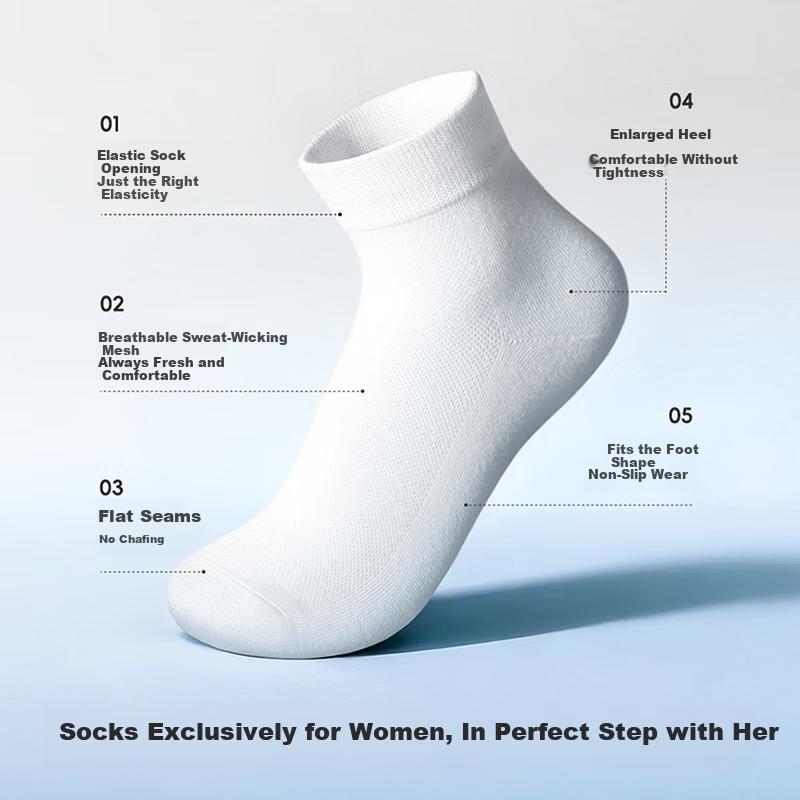 BANANA TRIP Disposable Women's Mid-Calf Socks [10A Antibacterial] Four-Season Daily Cotton Socks Vacuum Compressed Individual Pack White
