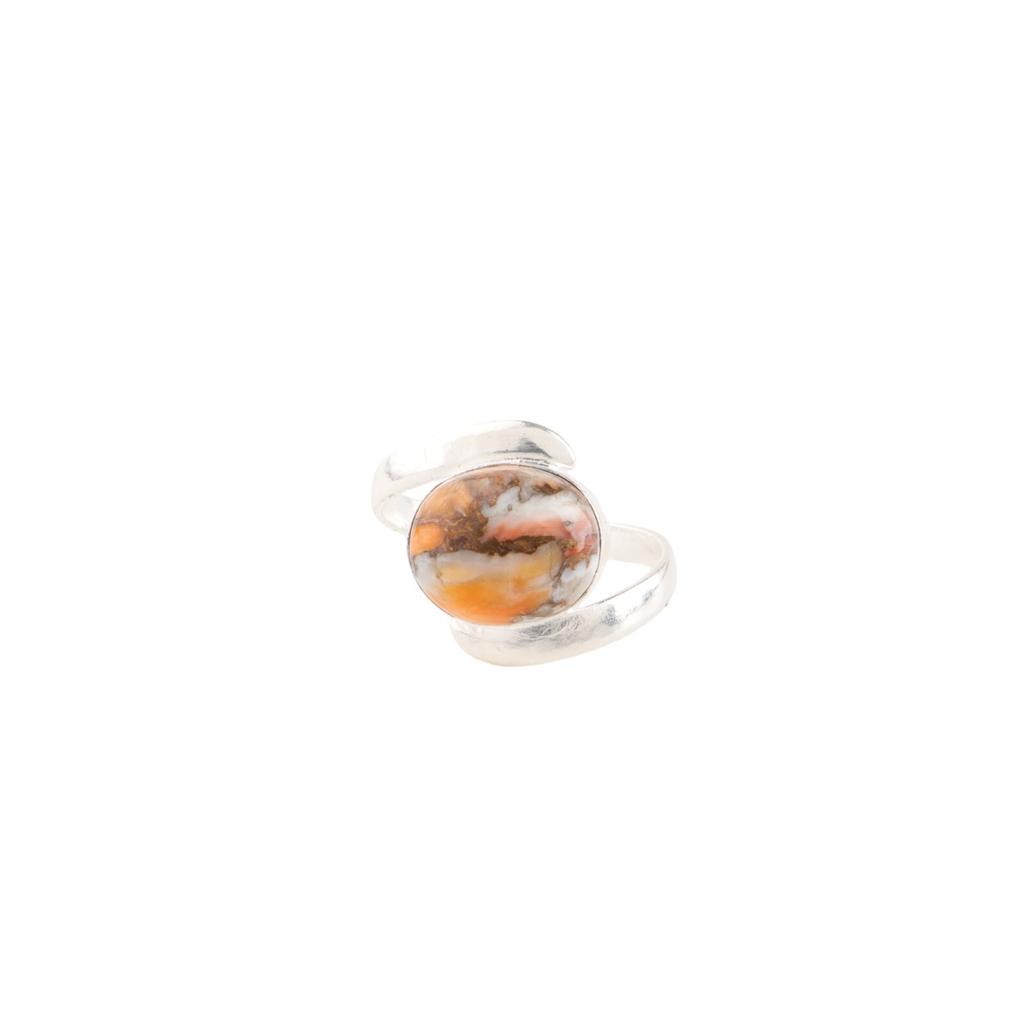 Orange Copper Turquoise Gemstone 925 Sterling Silver Handmade Jewelry Ring Gift RR-53-48