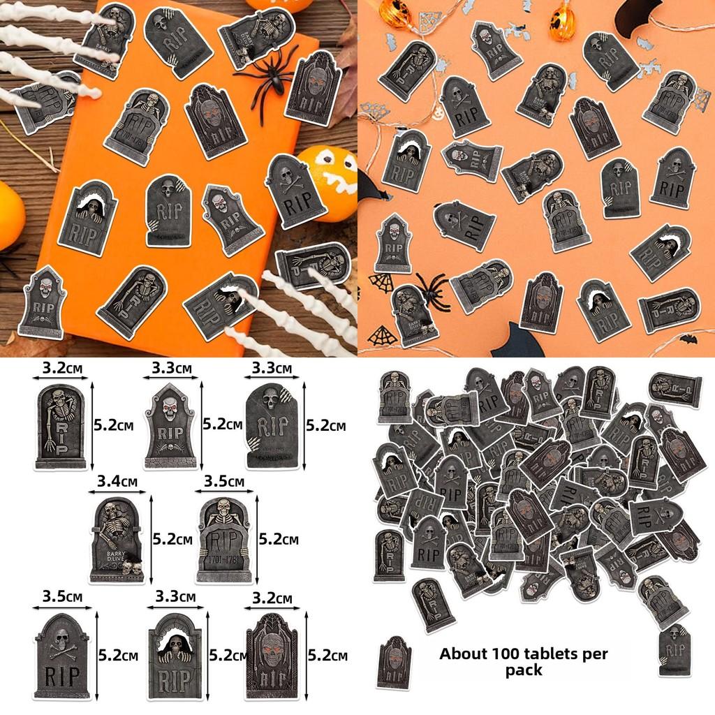 Tombstone Skeleton Theme Confetti Halloween Party Decoration Throwing Props