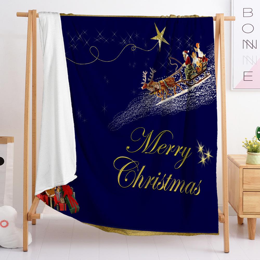 Flannel Blanket Christmas Day Blanket European And American Blanket Digital Printing Universal In All Seasons
