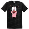 Cartoon Hund T-Shirt Niedlicher Ängstlicher Charakter Design Lustiges T-Shirt für Tierliebhaber