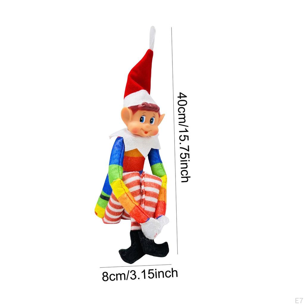 Elf Doll Christmas Decoration Xmas Decor for Birthday Gift Shelf Living Room Red Boy