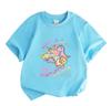 Kids Boys Girls 100% Cotton Short Sleeve Crew Neck T-Shirt, Cute Cartoon Dinosaur Print Just A Girl Who Loves Dinosaurs Casual Soft Tee for Children D