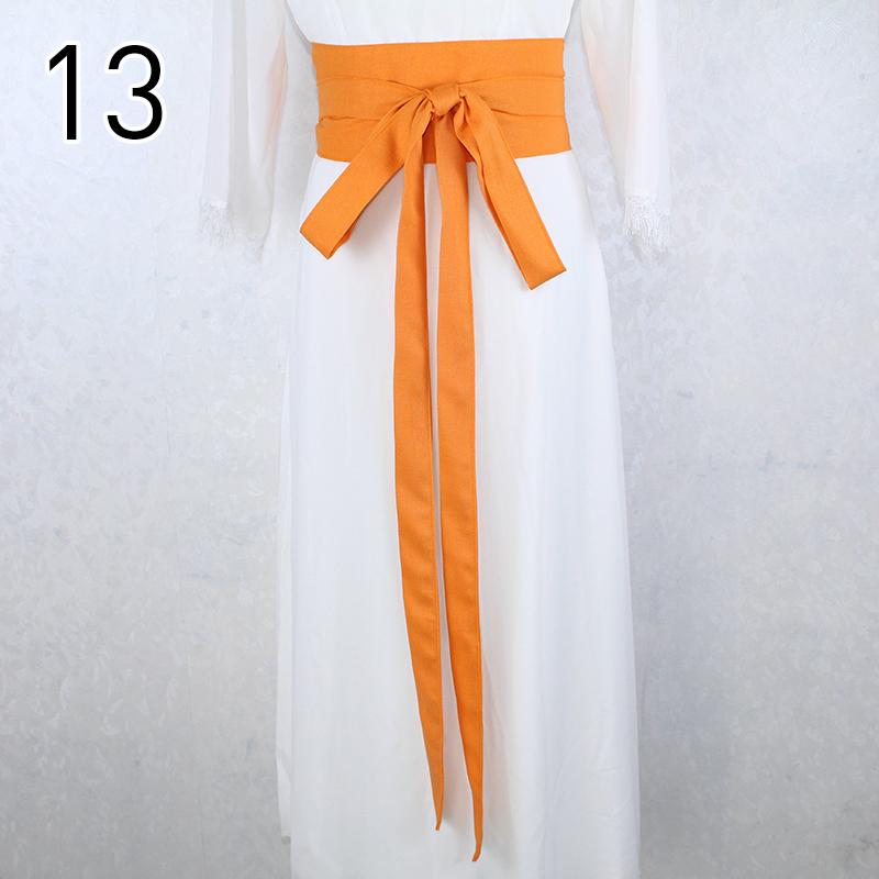 360cm Traditional Chinese Hanfu Waist Belt Cotton Linen Long Silk Sash Antique Elegant Solid Color Dress Decor for Women