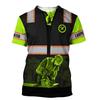 Carpenter 3D Printed T-shirts Summer Work Safety Clothing Wood Engineer Uniform Street Wear Crewneck Fashion Men's T-shirts