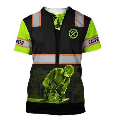 Carpenter 3D Printed T-shirts Summer Work Safety Clothing Wood Engineer Uniform Street Wear Crewneck Fashion Men's T-shirts