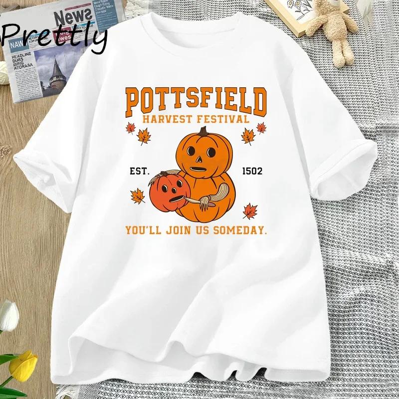 The Latest Hotselling Popular Halloween Pattern Shortsleeved Loose and Breathable Womens Crew Neck Cotton Tshirt