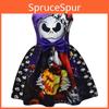 Sally Face Girl Dress With Cotton Blend Fabric And Butterfly Bow For Halloween And Christmas Festivities