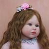 70 CM 3D Paint Soft Silicone Reborn Baby Doll Toy With Vein Cloth Body Long Hair Princess Girl Toddler Dress Up Art Bebe