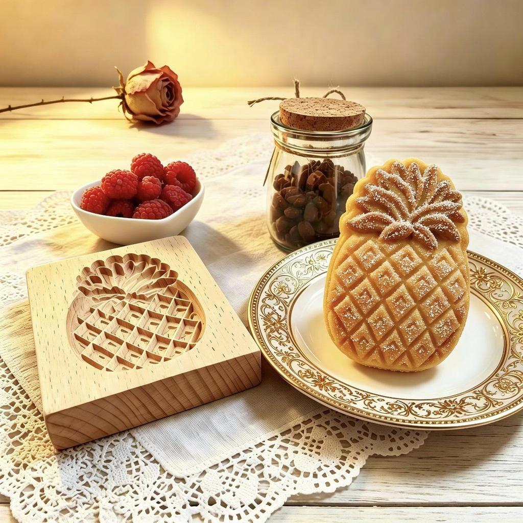 Wooden Gingerbread and Shortbread Cookie Mold Cutter