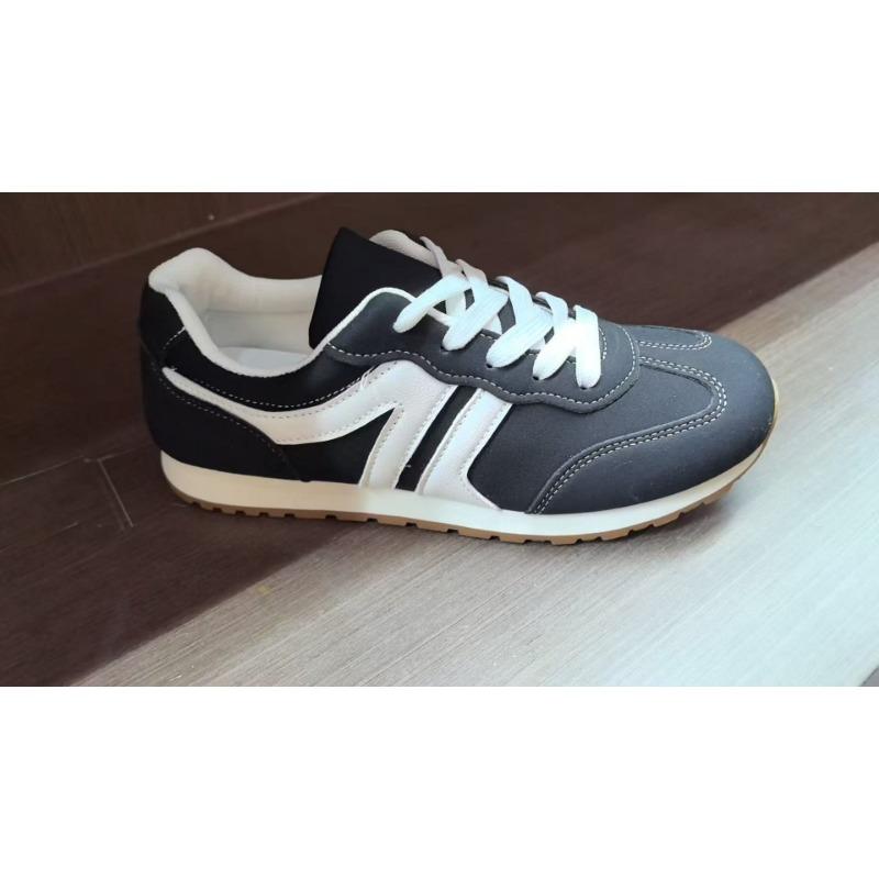 New Large Size Women's Shoes Fashion Casual Temperament Flat Bottom Lace-up Color Matching Outer Wear Single Shoes Women