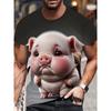 Full Print Men's Funny Pig Graphic T-Shirt Clothes Summer Short Sleeve Round Neck Casual T Shirts Top Men Novelty Animal Tshirts