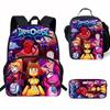 Kids School Backpack Set With Lunch Bag Pencil Case - Cartoon Print Lightweight Ergonomic Design Grade 1-2 Students