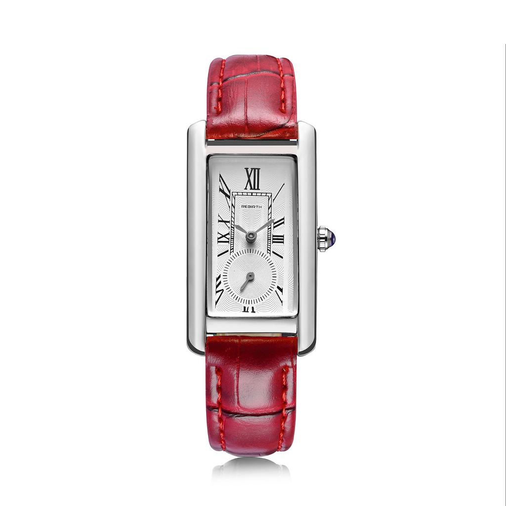 Reloj de Cuarzo Para Mujer, Dos Y Media Manecillas Impermeable Cuadrado Escala Romana Correa Para Reloj de Moda de Mujer