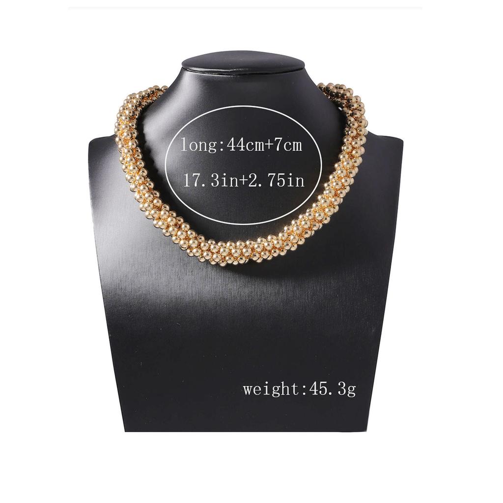 Hip Hop Punk Style Personality ins Simple Trend Geometric Gold Round Sphere Ladies Niche Clavicle Chain