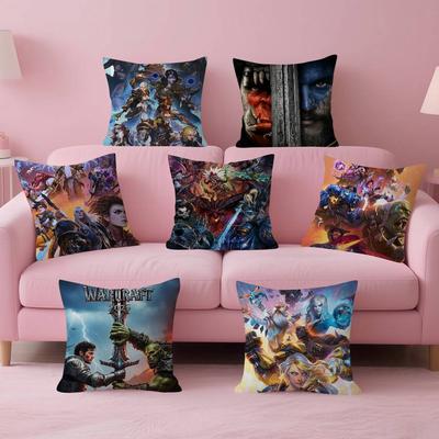 World of Warcraft Hero Pillow Covers Cartoon Sofa Decorative Home Doublesided Printing Short Plush Cute Cushion Cover