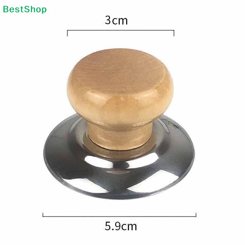 3 PCS Universal Pot Lib Knobs Caps Wooden Heat-Resistant Cooking Pan Lid Covers Replacement Lifting Handle Cookware Handgrip