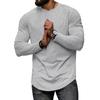 Autumn Winter Tops Fashion Men's T-shirt Long Sleeved Casual Round Neck Solid Color Top Base T-shirt